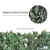 Outsunny Gard Viu Artificial pentru Balcon și Grădină din PE Anti-UV, 240x100 cm, Verde Închis | Aosom Romania