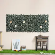 Outsunny Gard Viu Artificial pentru Balcon și Grădină din PE Anti-UV, 240x100 cm, Verde Închis | Aosom Romania