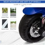 HOMCOM Motocicletă Electrică Copii 3-6 Ani, 3 Roți, Baterie 6V, din PP și Metal, Albastru Închis și Negru, 86x42x52cm | Aosom Romania