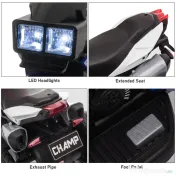 HOMCOM Motocicletă Electrică Copii 3-6 Ani, 3 Roți, Baterie 6V, din PP și Metal, Albastru Închis și Negru, 86x42x52cm | Aosom Romania