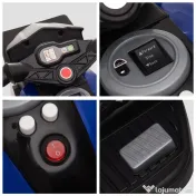 HOMCOM Motocicletă Electrică Copii 3-6 Ani, 3 Roți, Baterie 6V, din PP și Metal, Albastru Închis și Negru, 86x42x52cm | Aosom Romania