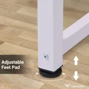 HOMCOM Masa Birou Lemn MDF Culoare Stejar si Picioare in Metal Alb | Aosom Romania 