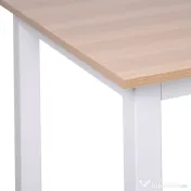 HOMCOM Masa Birou Lemn MDF Culoare Stejar si Picioare in Metal Alb | Aosom Romania 