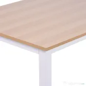 HOMCOM Masa Birou Lemn MDF Culoare Stejar si Picioare in Metal Alb | Aosom Romania 