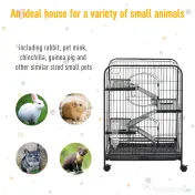 PawHut Cusca Animale Mici Rozătoare Roti 3 Rampe Platforme Bol Sticlă 61.5x44x95cm Neagră | Aosom Romania 