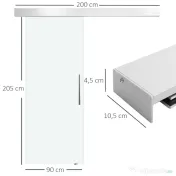 Homcom Usa Glisanta Sticla Satinata 90×205 cm 