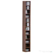 Biblioteca tip coloana cu 12 etajere, din MDF, sustine maxim 15kg 21x20x175cm, maro HOMCOM | Aosom RO 