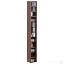 Biblioteca tip coloana cu 12 etajere, din MDF, sustine maxim 15kg 21x20x175cm, maro HOMCOM | Aosom RO