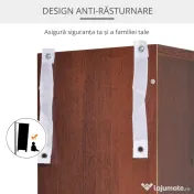 Biblioteca tip coloana cu 12 etajere, din MDF, sustine maxim 15kg 21x20x175cm, maro HOMCOM | Aosom RO 