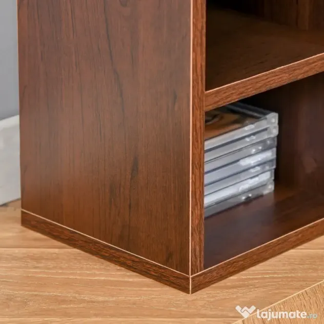 Biblioteca tip coloana cu 12 etajere, din MDF, sustine maxim 15kg 21x20x175cm, maro HOMCOM | Aosom RO