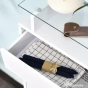 HOMCOM Dulap pentru Pantofi cu 2 Uși pe 2 Niveluri, Sertar și Raft din Sticlă, Dulap pentru Pantofi, 60x24x105,5 cm, Alb