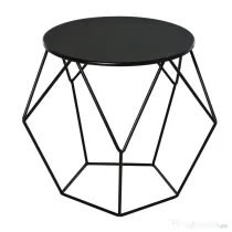 HOMCOM masuta geometrica, otel 54x54x44cm, negru