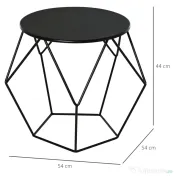 HOMCOM masuta geometrica, otel 54x54x44cm, negru 
