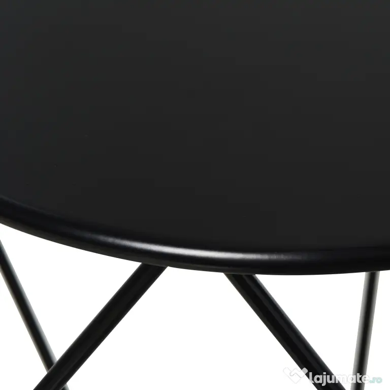 Masuta geometrica in stil nordic din otel rezistent la rugina 54x54x44cm, negru HOMCOM | Aosom Romania