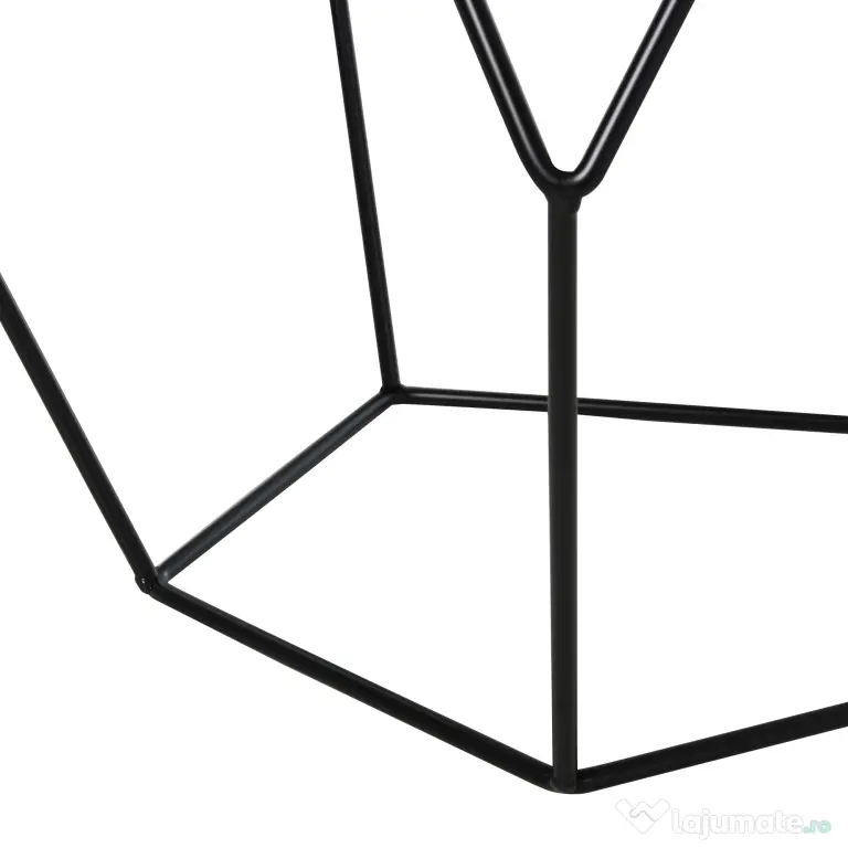 Masuta geometrica in stil nordic din otel rezistent la rugina 54x54x44cm, negru HOMCOM | Aosom Romania