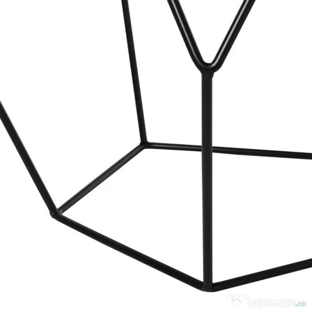 Masuta geometrica in stil nordic din otel rezistent la rugina 54x54x44cm, negru HOMCOM | Aosom Romania
