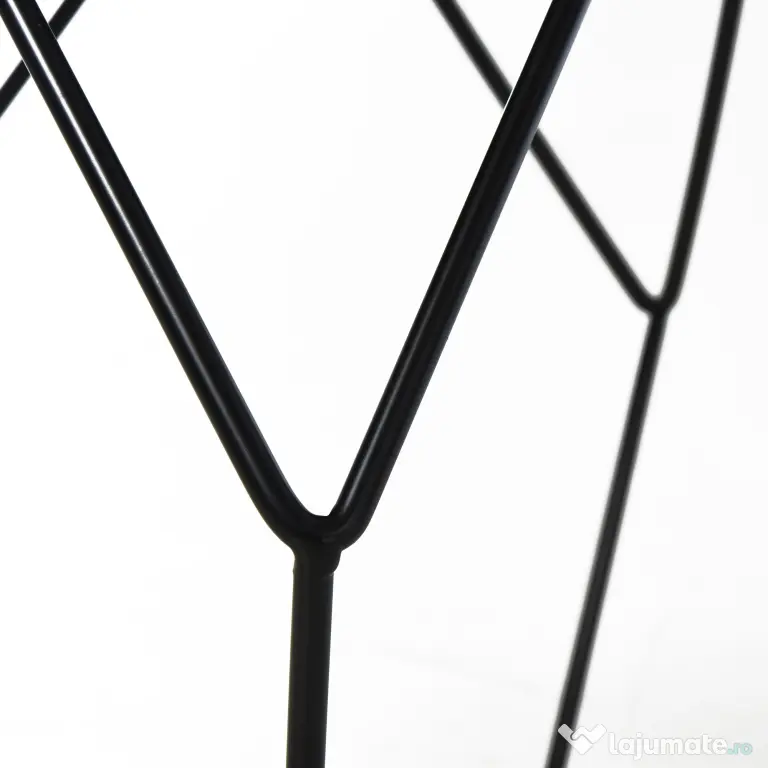 Masuta geometrica in stil nordic din otel rezistent la rugina 54x54x44cm, negru HOMCOM | Aosom Romania