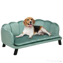 PawHut Canapea Verde pentru Câini Mijlocii-Mari, Suportă până la 32 kg, Tesatura Detasabila și Lavabilă, Confort Superior | Aosom Romania