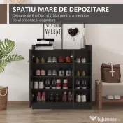 Homcom Dulap Pantofi Negru – 2 Usi Basculante, 83×30×90 cm 