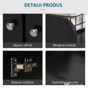 Homcom Dulap Pantofi Negru – 2 Usi Basculante, 83×30×90 cm 