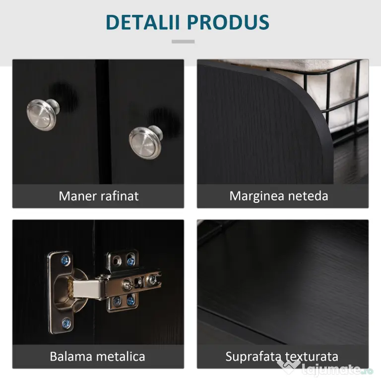 HOMCOM Dulap pentru Pantofi, Organizator Încălțăminte cu Design Compact, 83x30x90 cm, Negru | Aosom Romania