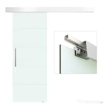 HOMCOM usa glisanta din sticla cu sina din aluminiu, 75x210cm | Aosom Romania
