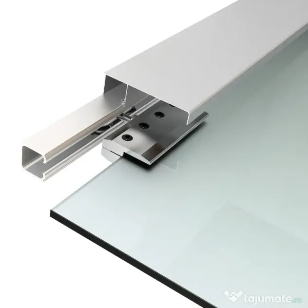 HOMCOM usa glisanta din sticla cu sina din aluminiu, 75x210cm | Aosom Romania