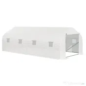 Outsunny Seră Tunel pentru Grădină, 6x3x2 m, cu 8 Ferestre și Ușă Rulantă, Cadru Metalic Galvanizat și Prelată PE Impermeabilă, Verde 
