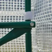 Outsunny Seră Tunel pentru Grădină, 6x3x2 m, cu 8 Ferestre și Ușă Rulantă, Cadru Metalic Galvanizat și Prelată PE Impermeabilă, Verde 