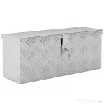HOMCOM Cutie de Scule de 2 kg cu Încuietoare cu Cheie și Geantă pentru Unelte, 50x15.5x20.5 cm, Argintiu