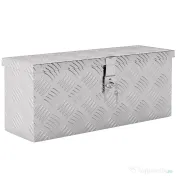 HOMCOM Cutie de Scule de 2 kg cu Încuietoare cu Cheie și Geantă pentru Unelte, 50x15.5x20.5 cm, Argintiu 