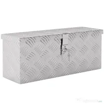 HOMCOM Cutie de Scule de 2 kg cu Încuietoare cu Cheie și Geantă pentru Unelte, 50x15.5x20.5 cm, Argintiu