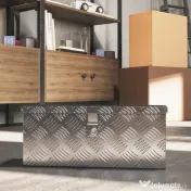 HOMCOM Cutie de Scule de 2 kg cu Încuietoare cu Cheie și Geantă pentru Unelte, 50x15.5x20.5 cm, Argintiu 