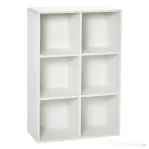 HOMCOM Bibliotecă Modernă cu 6 Cuburi în Lemn, 65.5x30x97.5 cm, Alb