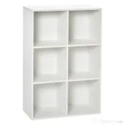 HOMCOM Bibliotecă Modernă cu 6 Cuburi în Lemn, 65.5x30x97.5 cm, Alb 