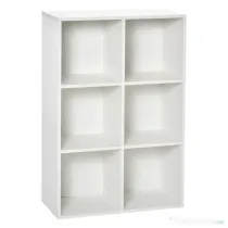 HOMCOM Bibliotecă Modernă cu 6 Cuburi în Lemn, 65.5x30x97.5 cm, Alb
