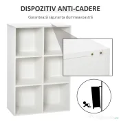 HOMCOM Bibliotecă Modernă cu 6 Cuburi în Lemn, 65.5x30x97.5 cm, Alb 