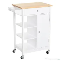 HOMCOM Carucior bucatarie / carucior servire, din lemn, 66x39,5x86,5cm