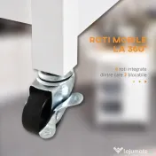 HOMCOM Cărucior de Bucătărie Alb, Design din Lemn, Dulap pentru Bucătărie, Spațiu de Depozitare Eficient | Aosom Romania 
