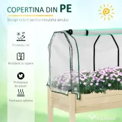 Outsunny jardiniera tip sera, pentru plante, 121x55x117cm, lemn