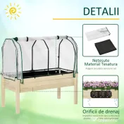 Outsunny jardiniera tip sera, pentru plante, 121x55x117cm, lemn