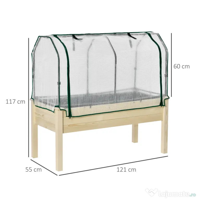 Outsunny Sera Jardiniera Lemn pentru Plante, Design Compact 121x55x117cm, Ideală pentru Grădină | Aosom Romania