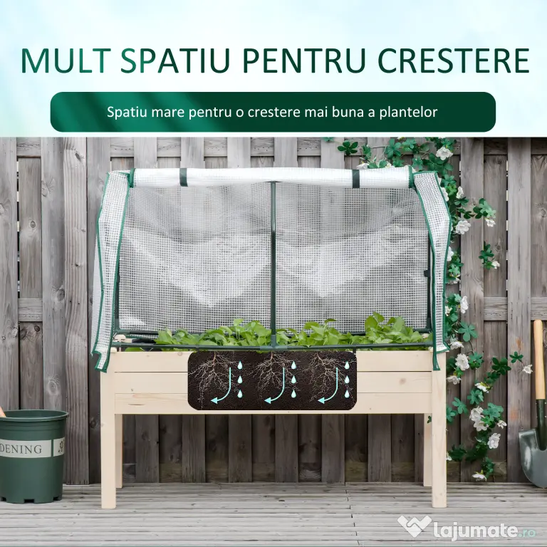 Outsunny Sera Jardiniera Lemn pentru Plante, Design Compact 121x55x117cm, Ideală pentru Grădină | Aosom Romania