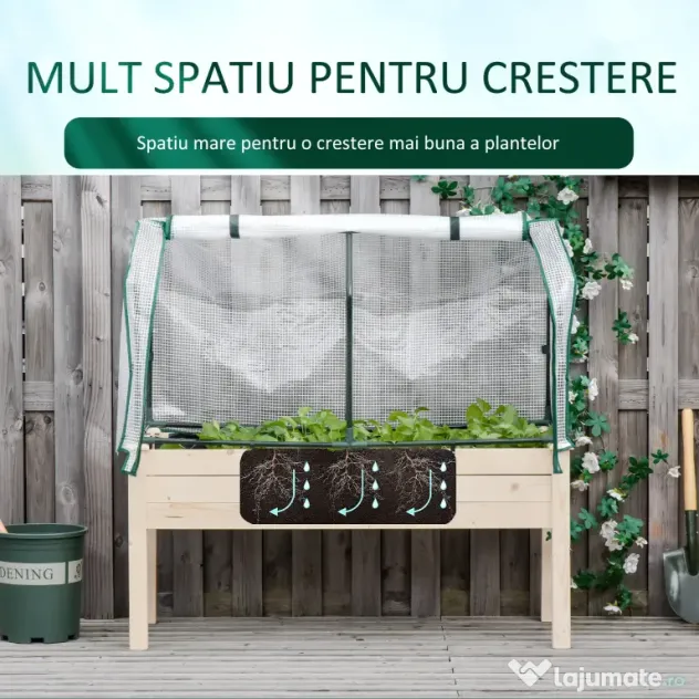 Outsunny Sera Jardiniera Lemn pentru Plante, Design Compact 121x55x117cm, Ideală pentru Grădină | Aosom Romania