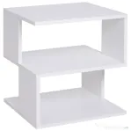 Homcom Masuta Cafea Alba – 2 Rafturi, Design Modern