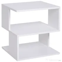 Homcom Masuta Cafea Alba – 2 Rafturi, Design Modern