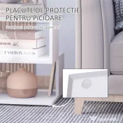 Homcom Masuta Cafea Alba – 2 Rafturi, Design Modern 