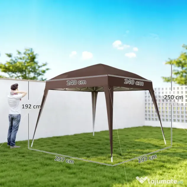 Outsunny Foisor Pliabil 2.4x2.4m, Foisor de Gradina Structura | Aosom Romania