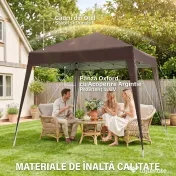 Outsunny Foisor Pliabil 2.4x2.4m, Foisor de Gradina Structura 