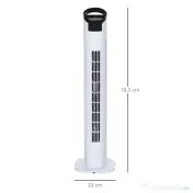 HOMCOM Ventilator tip Coloana Turn cu Telecomanda si Oscilatie, 3 Functii 3 Viteze, Timer 7.5 Ore, Ф20x78.5cm | Aosom Romania